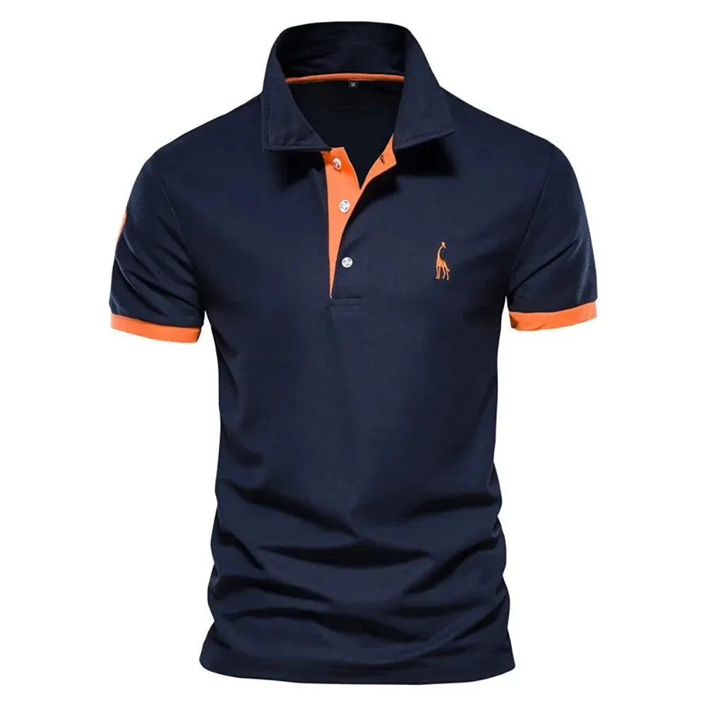 Polo de hombre con bordado de calidad: polo de verano de manga corta para uso informal, de negocios y social