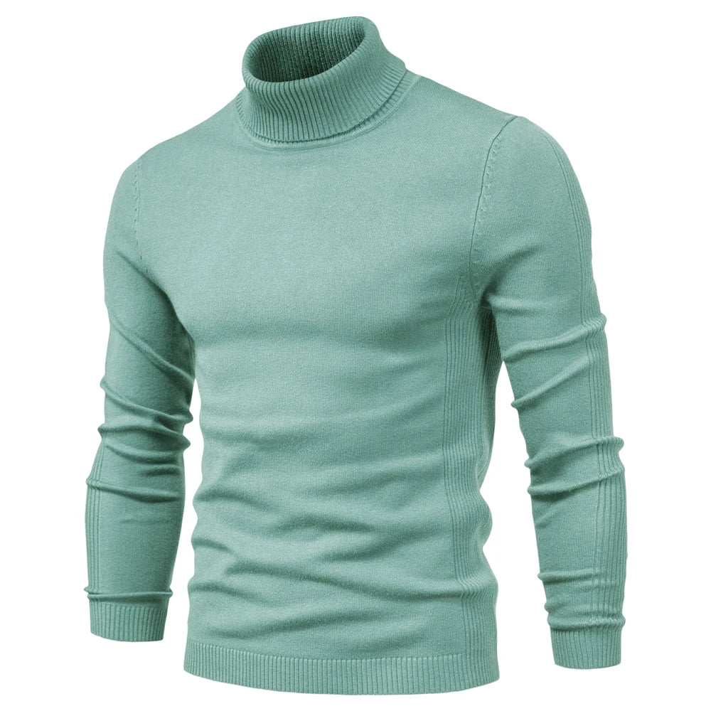 Men's Slim Turtleneck Sweater - Warm and Stylish for Winter