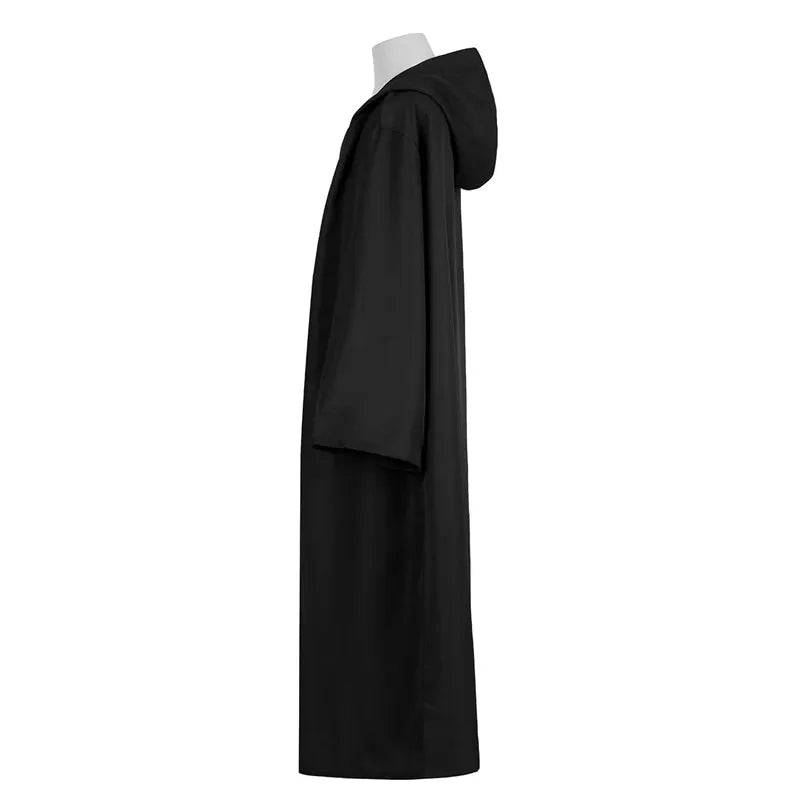 Cape d'Halloween à capuche noire - Ensemble de costume de cosplay Sorcier et fantôme