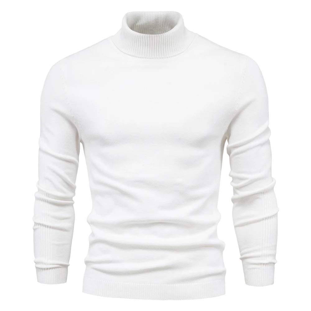 Pull col roulé slim pour homme – Chaud et élégant pour l'hiver