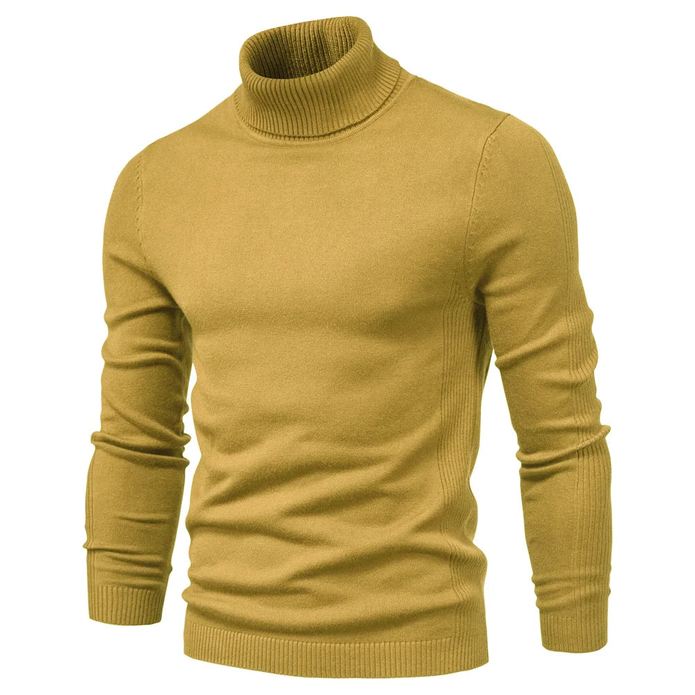 Pull col roulé slim pour homme – Chaud et élégant pour l'hiver