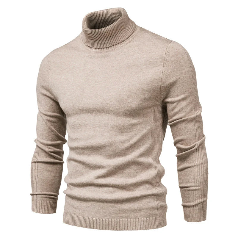 Suéter de cuello alto ajustado para hombre: cálido y elegante para el invierno