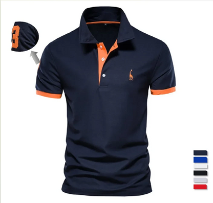 Polo de hombre con bordado de calidad: polo de verano de manga corta para uso informal, de negocios y social