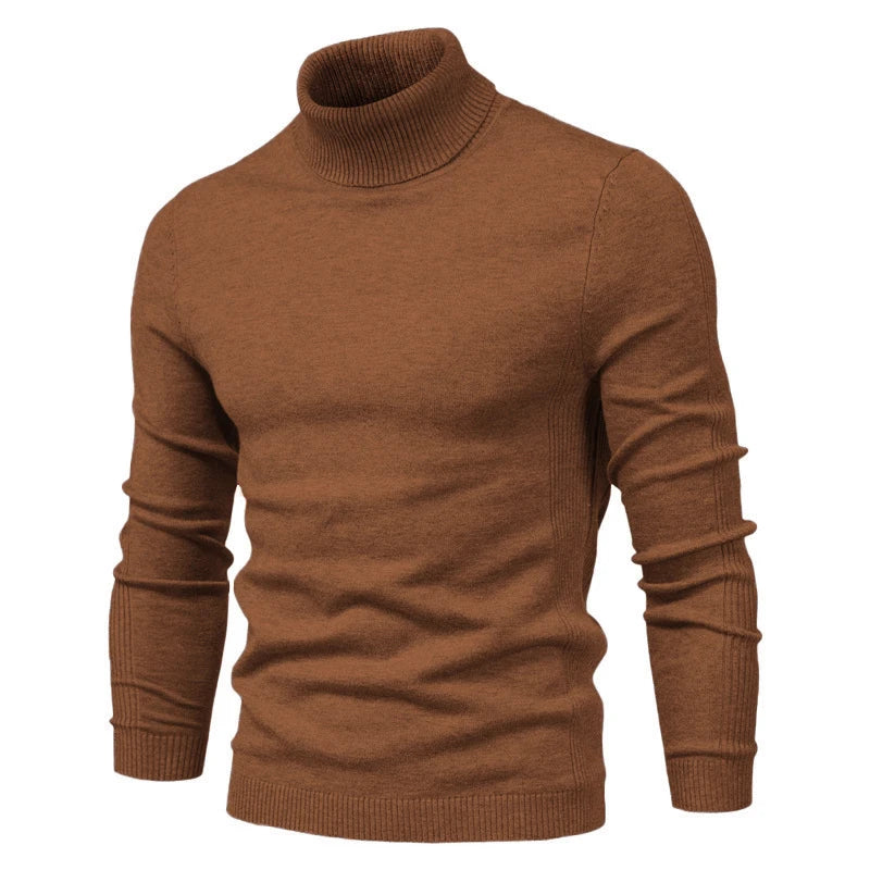 Suéter de cuello alto ajustado para hombre: cálido y elegante para el invierno