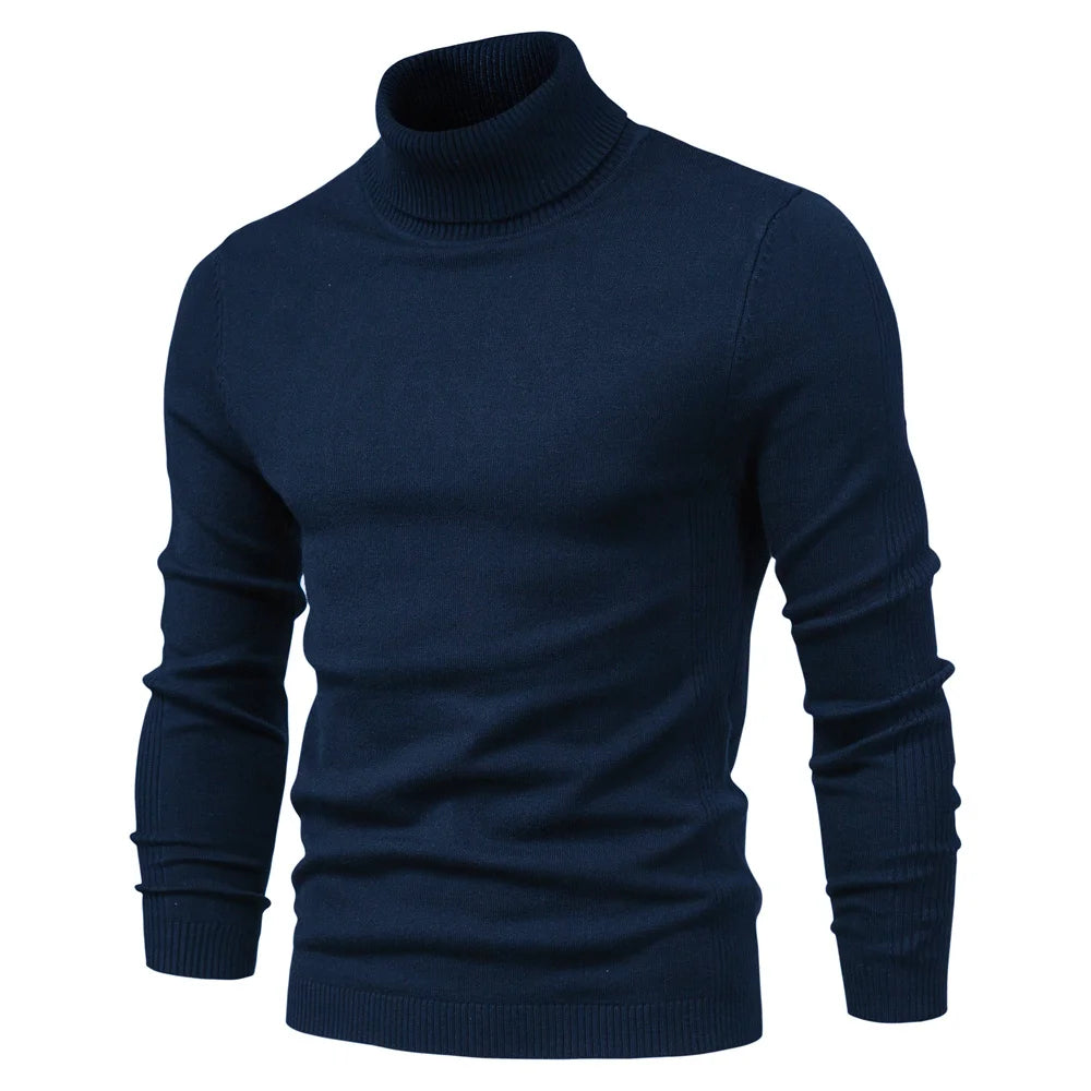 Pull col roulé slim pour homme – Chaud et élégant pour l'hiver