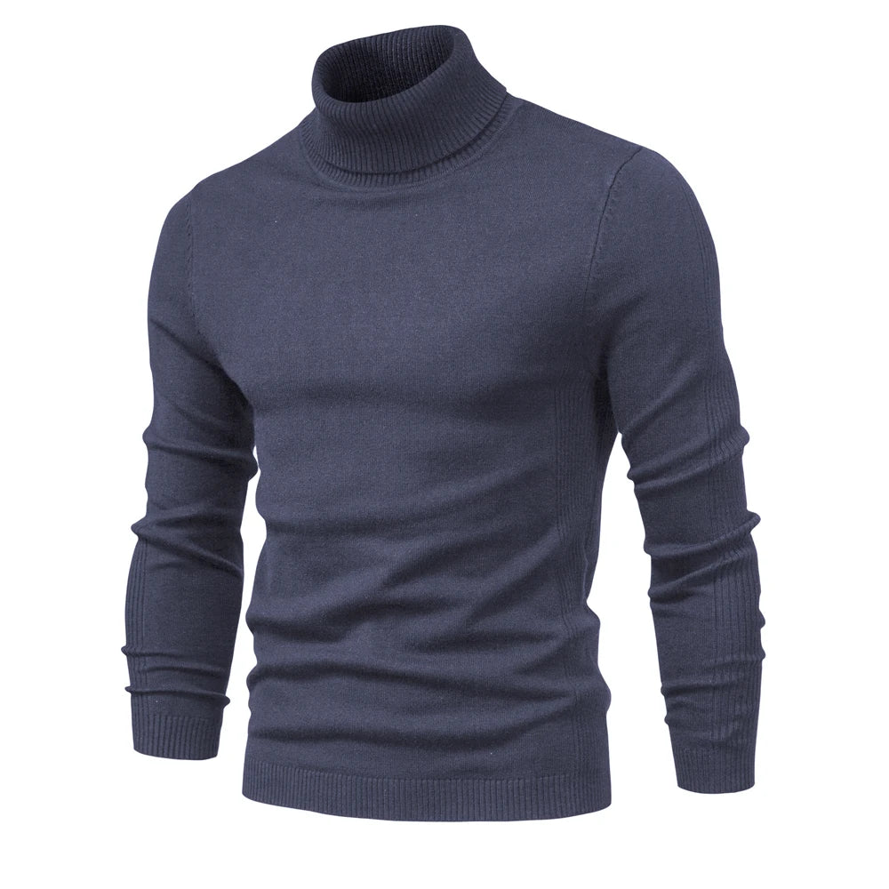 Suéter de cuello alto ajustado para hombre: cálido y elegante para el invierno