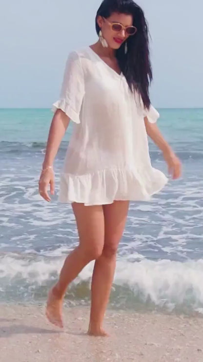 Vestido de playa con volantes